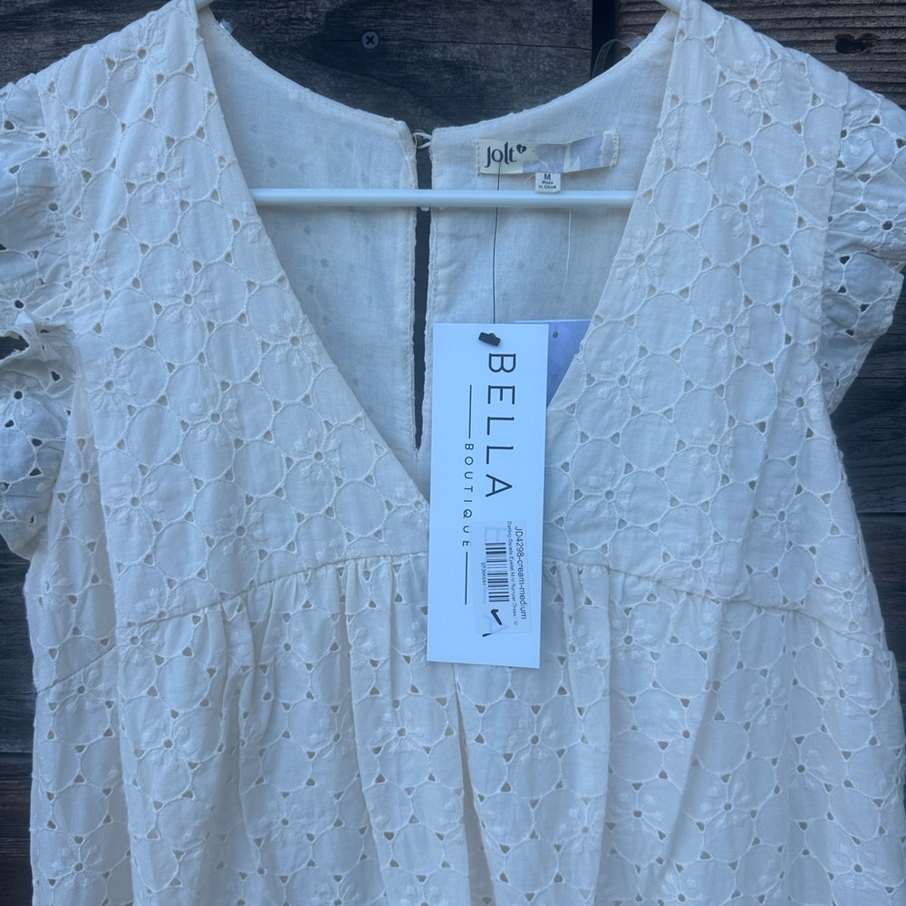 Jolt Women's Cream Eyelet Blouse